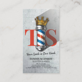 理容師ヘアショップキングクラウン理容師ポールヘアサロン 名刺