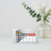 理容師ヘアショップキングクラウン理容師ポールヘアフォト ロイヤリティカード (スタンド正面)