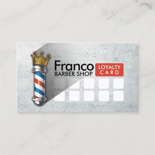 理容師ヘアショップキングクラウン理容師ポールヘアフォト ロイヤリティカード (正面)