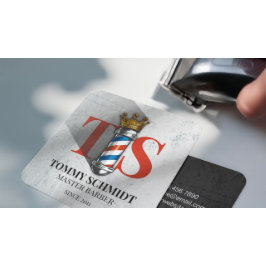 理容師ヘアショップクラウン王室の理容師ポールQRコード スクエア名刺