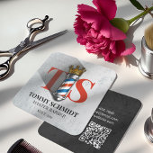 理容師ヘアショップクラウン王室の理容師ポールQRコード スクエア名刺