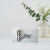 理容師ヘアショップクラウン王室の理容師ポールQRコード 名刺 (スタンド正面)