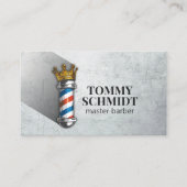 理容師ヘアショップクラウン王室の理容師ポールQRコード 名刺 (正面)