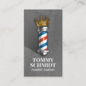 理容師ヘアショップクラウン王室の理容師ポールQRコード 名刺 (正面)