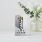 理容師ヘアショップクラウン王室の理容師ポールQRコード 名刺 (スタンド正面)