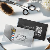 理容師ヘアショップクラウン王室の理容師ポールQRコード 名刺