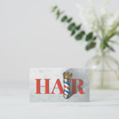 理容師ヘアショップクラウン王室の理容師ポールQRコード 名刺 (スタンド正面)