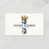 理容師ヘアショップクラウン王室の理容師ポールQRコード 名刺 (正面)