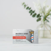 理容師ヘアショップクラウン王室の理容師ポールQRコード 名刺 (スタンド正面)