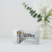 理容師ヘアショップクラウン王室の理容師ポールQRコード 名刺 (スタンド正面)