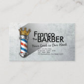 理容師ヘアショップクラウン王室の理容師ポールQRコード 名刺 (正面)