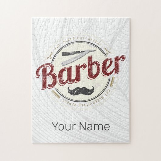 理容師ヘアハスラーヘアドレッサーレトロヘアスタイリスト ジグソーパズル (縦)