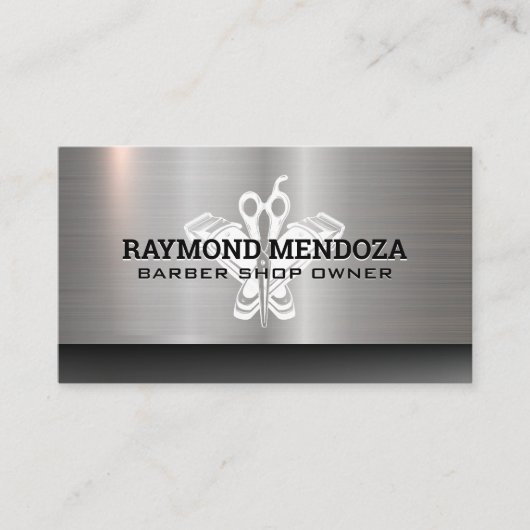 理容師ヘアリッパー | はさみ | メタリック 名刺 (正面)