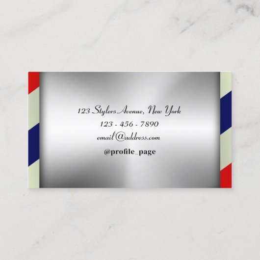 理容師ポフェイクール金属製名刺 名刺 (裏面)