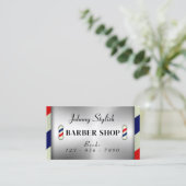 理容師ポフェイクール金属製名刺 名刺 (スタンド正面)