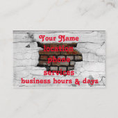 理容師ポーランド人およびaのレンガ壁の背景 名刺 (裏面)