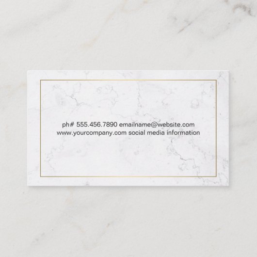 理容師ポールとツール |大理石 名刺 (裏面)