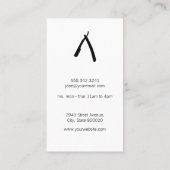 理容師ポールとハサミ |レザー 名刺 (裏面)