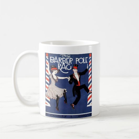 理容師ポールぼろヴィンテージシート音楽カバー コーヒーマグカップ (左)