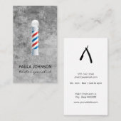 理容師ポールアポイントメントグレーテクスチャ 名刺 (正面/裏面)