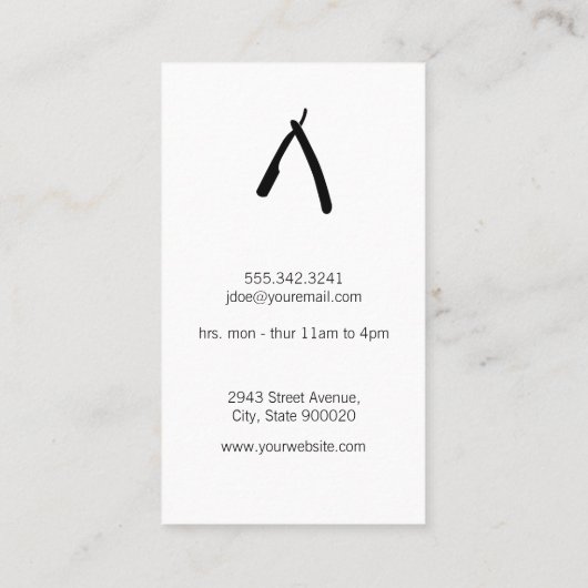 理容師ポールアポイントメントレザースタイリスト理容師 名刺 (裏面)