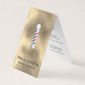 理容師ポールアポイントメント金箔の背景 名刺 (正面)