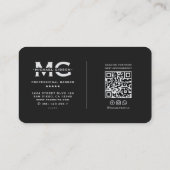 理容師ポールエレガントブラックシルバーバーバーショップ 名刺 (裏面)