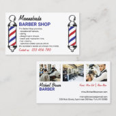 理容師ポールカスタム写真 名刺 (正面/裏面)