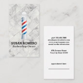 理容師ポールキャンディストライプの 予約カード (正面/裏面)