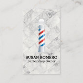 理容師ポールキャンディストライプの 予約カード (正面)