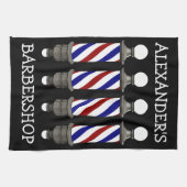 理容師ポールクラシックバータオルのパーソナライズ キッチンタオル (横)