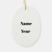 理容師ポールクリスマスオーナメント セラミックオーナメント (裏面)