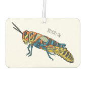 理容師ポールバッタ漫画イラストレーション カーエアーフレッシュナー (裏面)