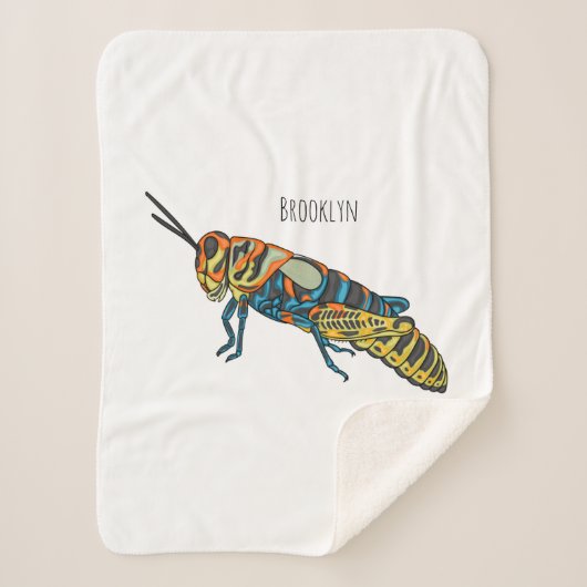 理容師ポールバッタ漫画イラストレーション シェルパブランケット (正面)