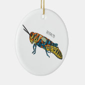 理容師ポールバッタ漫画イラストレーション セラミックオーナメント (右)