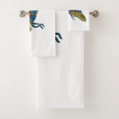 理容師ポールバッタ漫画イラストレーション バスタオルセット (インサイチュ)