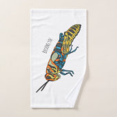 理容師ポールバッタ漫画イラストレーション バスタオルセット (ハンドタオル)