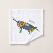 理容師ポールバッタ漫画イラストレーション バスタオルセット (ウォッシュタオル)