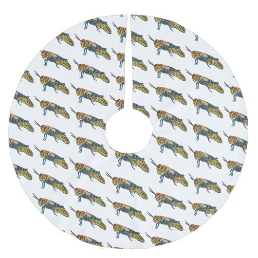 理容師ポールバッタ漫画イラストレーション ブラッシュドポリエステルツリースカート (正面)