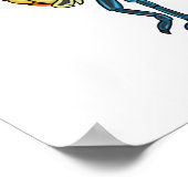 理容師ポールバッタ漫画イラストレーション ポスター (角)