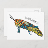 理容師ポールバッタ漫画イラストレーション ポストカード (正面/裏面)