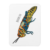 理容師ポールバッタ漫画イラストレーション マグネット (縦)