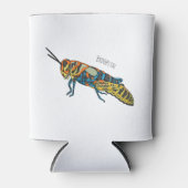 理容師ポールバッタ漫画イラストレーション 缶クーラー (正面)