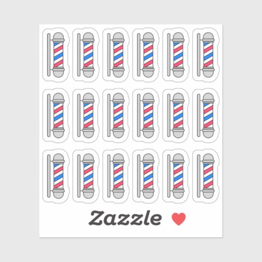 理容師ポールバーショップサロンヘアカットプランナー シール (シート)