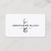 理容師ポールバーショッミニマルクホワイトロイヤリティ 名刺 (正面)