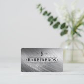 理容師ポールフェイクシルバーバーショップロイヤリティ 名刺 (スタンド正面)