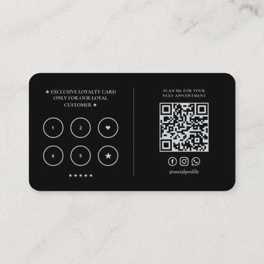 理容師ポールフェイクシルバーバーショップロイヤリティ 名刺 (裏面)