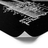 理容師ポールポスター特許イラストブラック ポスター (角)