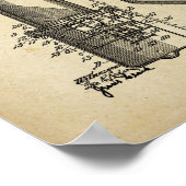 理容師ポールポスター特許イラスト古い外観 ポスター (角)