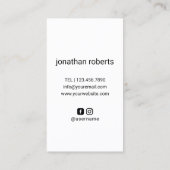 理容師ポールミニマル美容師ヘアサロン 名刺 (裏面)